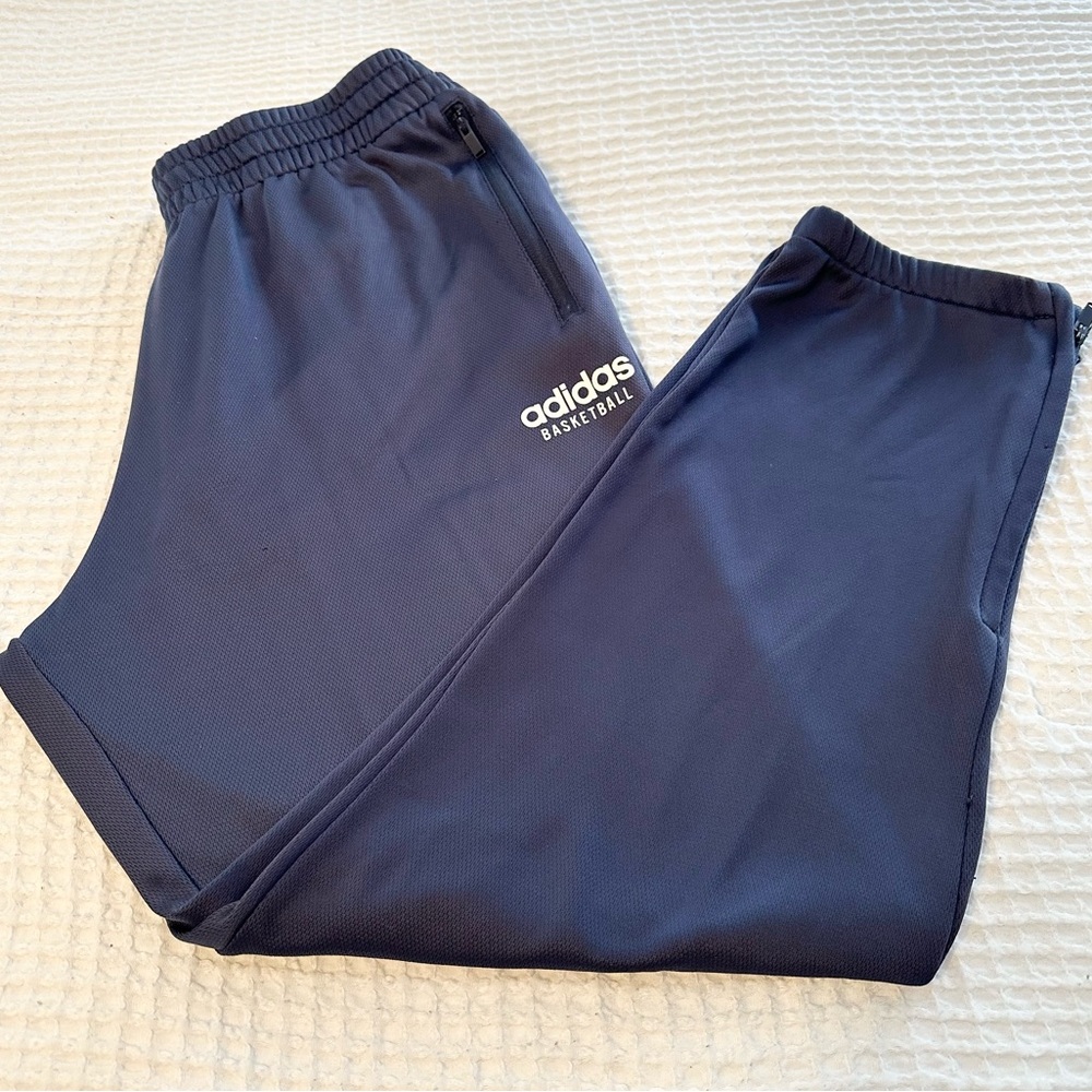 Adidas Men’s Blue Trousers With A Zipper At‎ The Bottom Size Xl There Are Puffs